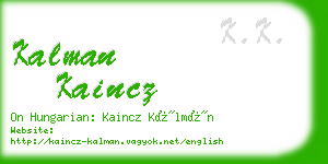 kalman kaincz business card